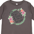 thumbnail image 4 of Inktastic Though She Be But Little She is Fierce with Flower Circle Illustration Girls Long Sleeve Toddler T-Shirt, 4 of 5