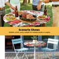 thumbnail image 6 of Elastic Fitted Round Tablecloth, Cardinal Bird Waterproof Stretch Table Cover for 36"-44" Tables, Winter Poinsettia Berry Pine Cones Floral Washable Outdoor Tablecloths for Patio, Picnic, Camping, 6 of 9