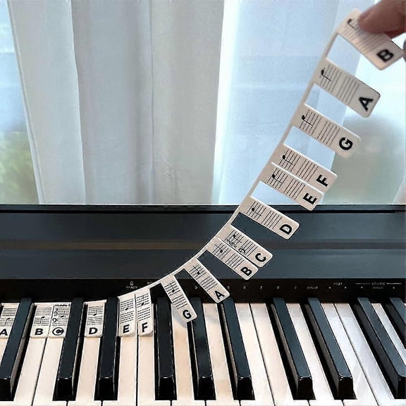Removable Piano Keyboard Note Labels Reusable Silicone Piano Stickers 88 Keys For Learner