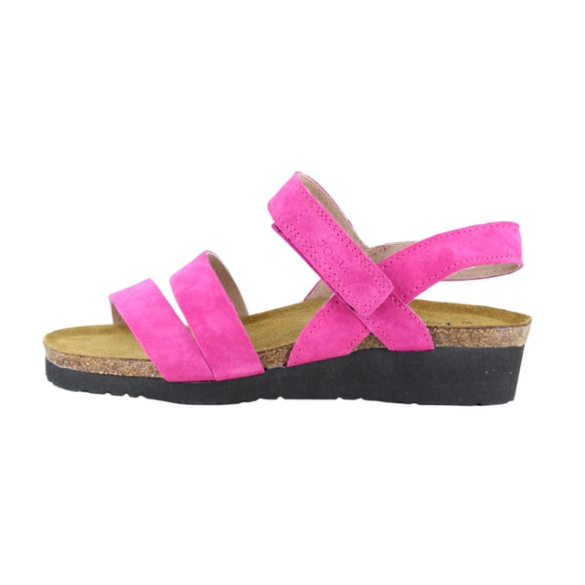 Sandalias NAOT Kayla de gamuza fucsia para mujer con soporte en el arco