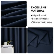 Deconovo Navy Blue Blackout Curtains for Living Room Pack of 2, Rod Pocket Window Curtain Panels 42W x 72L inch