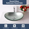 thumbnail image 5 of 21" x 13" Tempered Green Basin Oval Above Counter Vessel Bathroom Sink/Lavatory Vanity Bowl Basin, 5 of 10