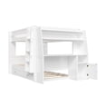 thumbnail image 6 of Mirightone Full over Full Bunk Bed with Trundle, Wood Bunk Bed with Desk and Storage Bookshelves, Full over Full Bunk Bed for Adults Teens, White, 6 of 6