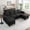 Black, variant on New 102 Inch Linen Fabric Modular Combination Sofa, L-Shaped Cloud Sofa With Storage Space Under The Sofa, Diy Combination For Living Room Use