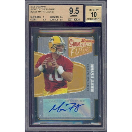 - 2008 bowman sign of future #sfmf MATT FLYNN auto rookie BGS 9.5 w 10 auto