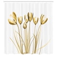 thumbnail image 2 of Ambesonne Flower Shower Curtain, Tulips Nature Inspired Art, 69"Wx70"L, Pale Coffee, 2 of 4