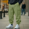thumbnail image 2 of FDGIU Men's Relaxed Fit Cargo Joggers - Drawstring Stretch Waist Pants for Workout, Hiking, 2 of 7