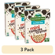 (3 pack) Cascadian Farm Organic Mini Cookies 'n' Crème, Gluten Free Cereal, Non-GMO, 10.7 oz