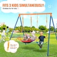 thumbnail image 4 of KFFKFF Outdoor Playset, Swing Structure with 440lbs Weight Limit, Includes 1 Disk Swing, 1 Strap Swing, Robust A-Frame Metal Stand and Modifiable Cord, Backyard Swing Set for Children, 4 of 9