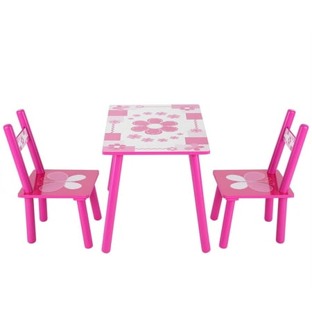 Childrens Wooden Play Furniture YOSOO Childrens Wooden Table and Chair Set Kids Childs Studying Table and Chair Set Home School ()