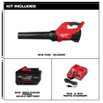 thumbnail image 3 of Milwaukee Tool M18 FUEL 120 MPH 500 CFM 18V Brushless Cordless Battery Powered Leaf Blower Kit w/12.0 Ah FORGE Battery and Rapid Charger, 3 of 12