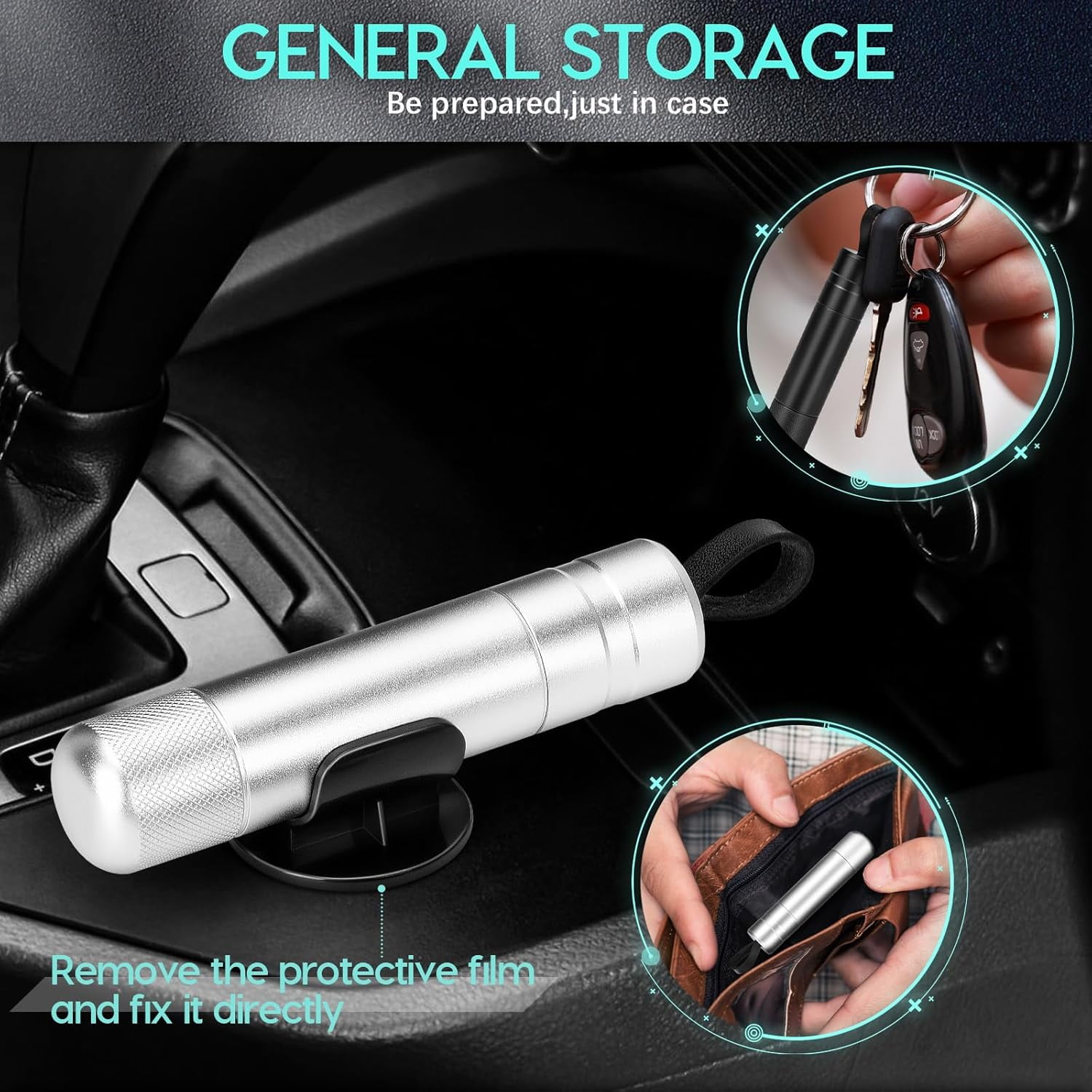 Brise-vitre Et Coupe-ceinture Auto 2-en-1 – Outil D'urgence Compact Et Robuste Pour Vitres Latérales