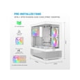 thumbnail image 2 of SAMA V40 White ATX Mid Tower PC Case, 6 Pre-Installed 120mm ARGB PWM Fans, Dual Tempered Glass Panels, Vertical Airflow Design, Gaming Computer Case for ATX/Micro-ATX/ITX Motherboard, 2 of 7