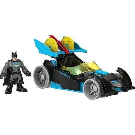 Fisher-Price Imaginext DC Super Friends Batman Toy Bat-Tech Racing Batmobile with Lights & Poseable Figure for Preschool Kids Ages 3+ Years