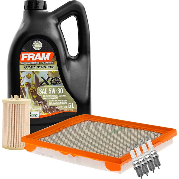 Kit De Afinación Con Aceite 5W30 Sintético, Bujías Iridio, Filtro De Aire Y Filtro Para Aceite Sintético 7 Piezas Compatible con Chevrolet Cruze L4 1.8L DE 2011 A 2015