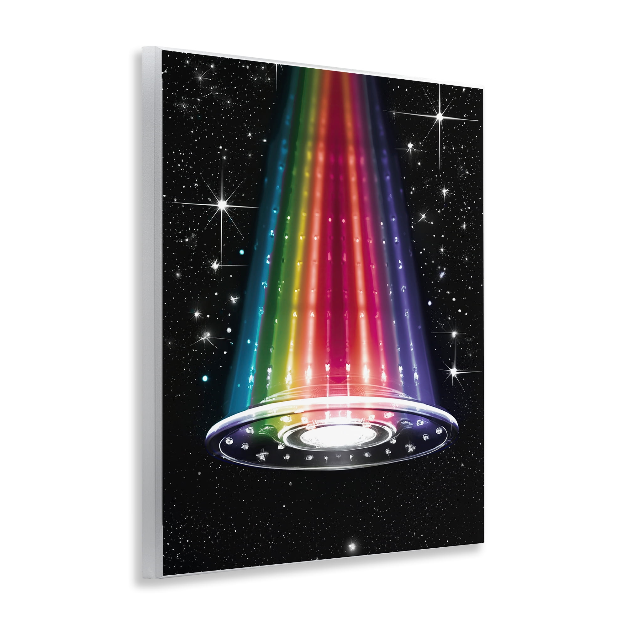 Rainbow Galaxy UFO Wall Plaque Art, design by Sasha