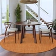 thumbnail image 4 of Burnt Orange 5ft Round Rug, Farmhouse Burlap Solid Orange Color Modern Linen Texture Non-Skid Rubber Backing Large Area Rugs - Living Room Bedroom Home Office, Indoor Floor Mat Carpets Washable Rug, 4 of 9