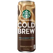 2x-Starbucks Vanilla Sweet Cream Cold Brew Premium Coffee Drink - 11 fl oz Can