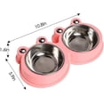thumbnail image 2 of Cuenco de acero inoxidable KAIYANG para gatos antideslizante y antiderrames elevado rosa, 2 of 5
