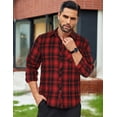 thumbnail image 6 of COOFANDY Men Casual Knit Waffle Polo Shirts Short Sleeve Button Down Striped Polo T Shirts Slim Fit Shirts, 6 of 7