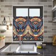 thumbnail image 4 of Yayeee Kitchen Curtains Tier Pair Light Filtering 27"x36" Rod Pocket Short Cafe Window Panel, Blue Geometric Eagle, 4 of 7