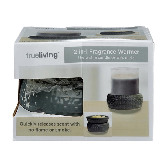 TrueLiving 2-in-1 Fragrance Warmer for Candles and Wax Melts, Decorative Indoor Wax Warmer