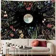 thumbnail image 2 of Gojian Moonlit Garden Tapestry Boho Moon Tapestry Floral Flower Tapestries Colorful Plants Tapestries Black Wall Hanging Decor for Home, 2 of 6