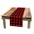 thumbnail image 1 of Plaid Table Runner, Lumberjack Fashion Buffalo Checks Pattern Retro Style Grid Composition, Dining Room Kitchen Rectangular Runner, 16" X 120", Orange Black, by Ambesonne, 1 of 1