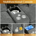 thumbnail image 3 of Wiilayok 145" U Shaped Sectional Sofa,Chenille Cloud Modular Sectional Sofa Couch Set with Double Chaise,Central Console,Cup Holder for Living Room,Dark Gray, 3 of 9