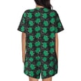 thumbnail image 6 of Fuzoiu Cartoon Kawaii Frogs Print Women's Short-Sleeved Pajama Set,Lounge Sleepwear Set,Womens Pajama Sets 2 Piece,Button-Up Top and Shorts with Pockets-Medium, 6 of 7