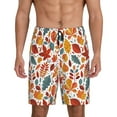 thumbnail image 3 of Lsque Autumn Leaves Mens Sleep Pajama Shorts,Short Pajama Pants, Cotton Ultra-Soft Knit-4X-Large, 3 of 9