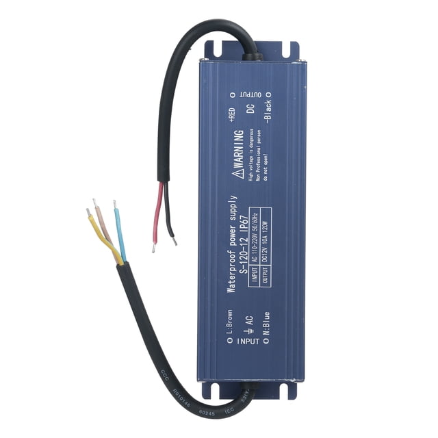 Tignapoo Outdoor IP67 Waterproof LED Power Supply 12V 120W with Short Circuit, Overload, Overvoltage Protection for Signs, Light Strips, and Displays