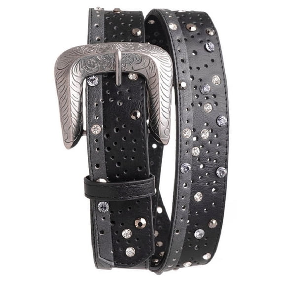 Nomad Creek Women's Rhinestone Studded Leather Belt