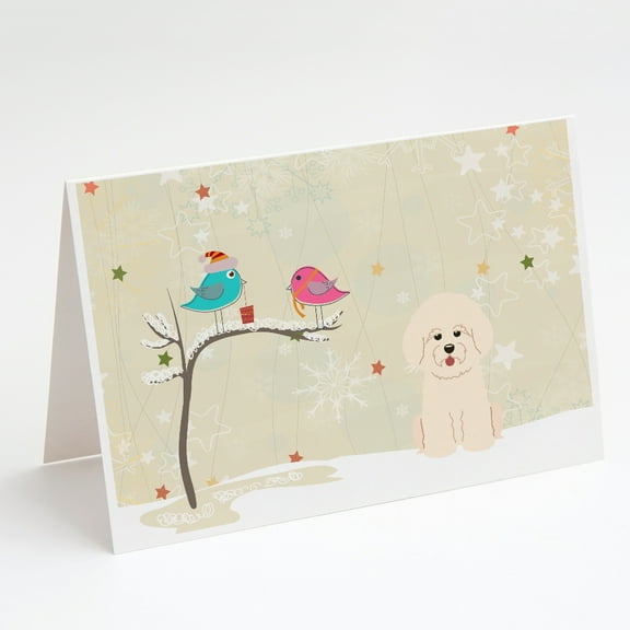 Christmas Presents between Friends Bichon Frise Greeting Cards and Envelopes Pack of 8