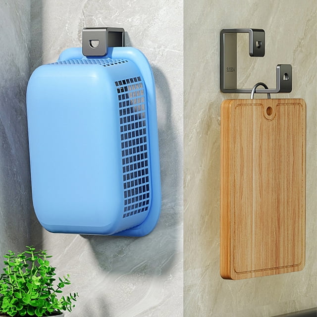 Ganchos organizadores de acero inoxidable para fregadero | Estantes de pared sin taladro | Estante resistente para baño y cocina | Acabado negro o gris | Paquete de 1