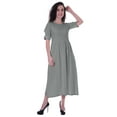 thumbnail image 2 of Moomaya Womens Gathered Waist Dress Tea Length Dresses Classic Summer Clothing, 2 of 7