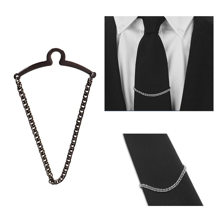 Tie tack chain black