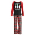 thumbnail image 4 of Kiapeise Kiapeise Christmas Parent-child Outfits, Long Sleeve Round Neck Letter Pullover Patchwork Romper Plaid Trousers, 4 of 6