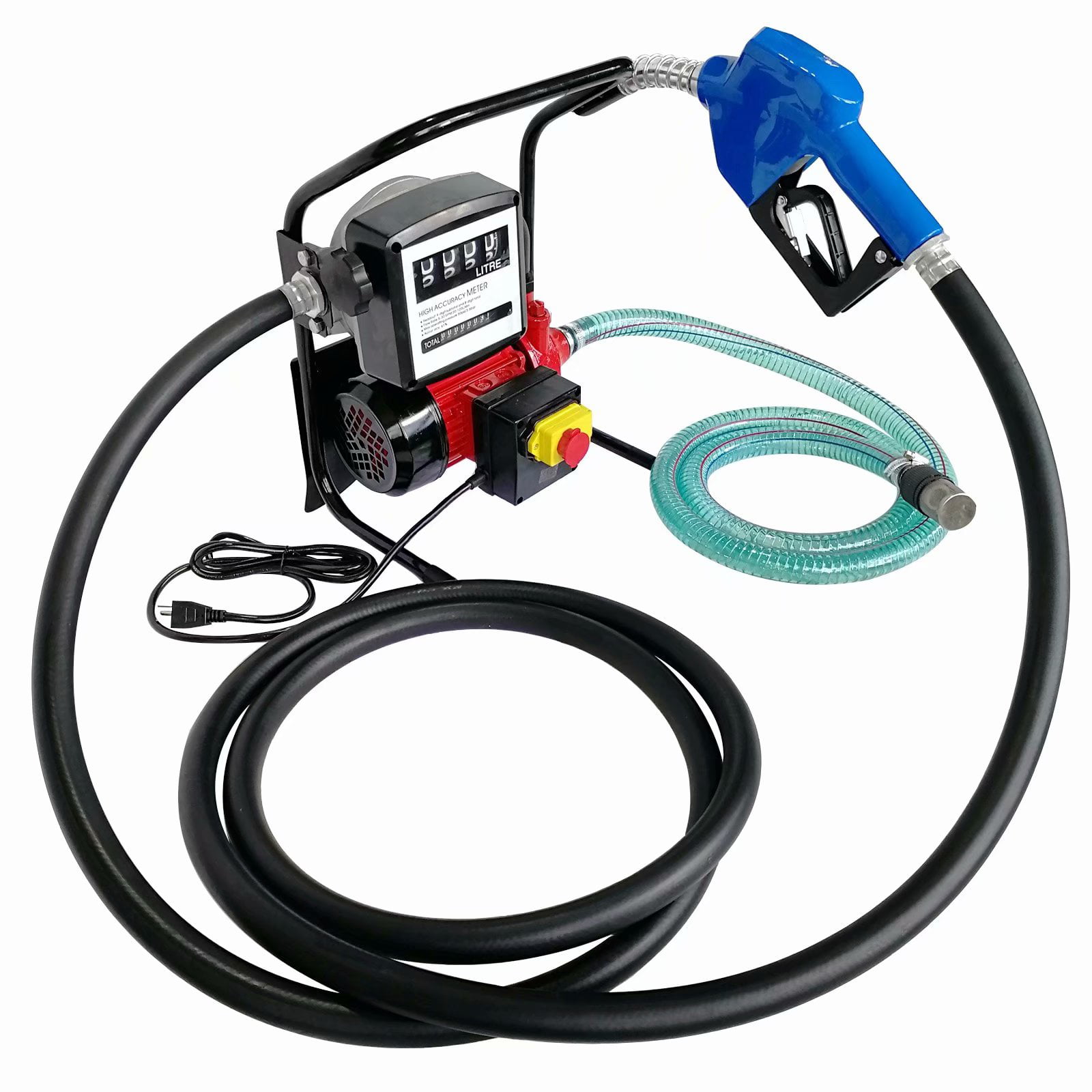Electric Oil Transfer Pump Hose Nozzle Mechanical Fuel Meter Commercial 40L/min 
