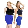 thumbnail image 2 of Stretch Is Comfort Women's Cotton Biker Shorts Royal Blue Large, 2 of 6