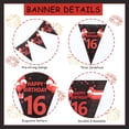 thumbnail image 6 of 3 Pack 16th Happy Birthday Bunting Banner, 36 Pieces Triangle Flag Red and Black, 16th Birthday Decorations, Birthday Pennant Banner for Boys Girls, Birthday Anniversary Theme Party Supplies, 6 of 7