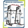 thumbnail image 4 of GARVEE Smith Machine Home Gym Power Cage,2200 lbs Squat Rack with LAT Pulldown,Cable Crossover & Leg Hold-Down,Full Body Strength Equipment for Home Workout,Red, 4 of 9