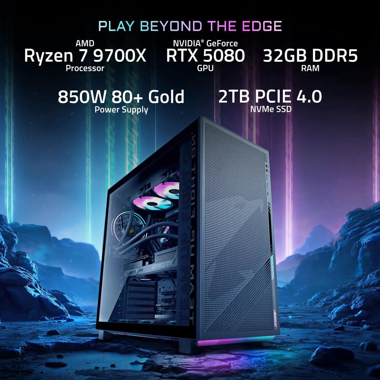 Gigabyte Gaming Desktop PC AORUS PRIME 5 AP5A7N8-5002 AMD Ryzen 7 9700X 32GB DDR5 2TB SSD GeForce RTX 5080 Windows 11 Home