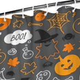 thumbnail image 3 of Gray Halloween Boo Icons Shower Curtain 36"x72" ,Bathroom Decorative Shower Curtains Set with 12 Hooks,Modern Waterproof Washable Shower Curtain, 3 of 6