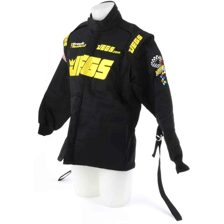 JEGS 6002 Black Triple Layer Jacket Large 360 Shoulder Gussets SFI 3.2A 5 Rated