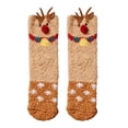 thumbnail image 2 of Chaussettes de Maison en Peluche Tissée Corail Chaud Automne Hiver Noël, 2 of 3