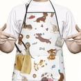 thumbnail image 2 of Cartoon Dachshund Apron-Garden Aprons for Women with Pockets-Cotton Linen Waterproof Kitchen Cooking Gardening Aprons Adjustable for Kitchen,Cooking,BBQ and Salon 33x27 Inch, 2 of 5