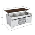thumbnail image 4 of Dayalane Lift Top Coffee Table with Hidden Storage, Rectangle Wood Rustic Farmhouse Center Table with Sliding Barn Door and Compartment for Living Room, Home, Office, Walnut, 4 of 9