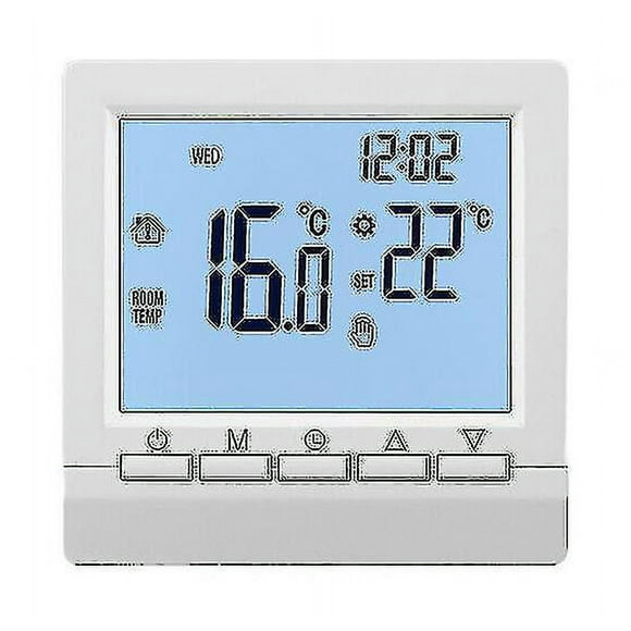 Digital Wifi Thermostat, Programmable Adjustable Wired Battery Model With Lcd Display, Blue