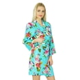 thumbnail image 4 of Bimba Women Short Solid Belt Robe Soft Modal Cotton Wrap Round Plain Bath Robe, 4 of 7